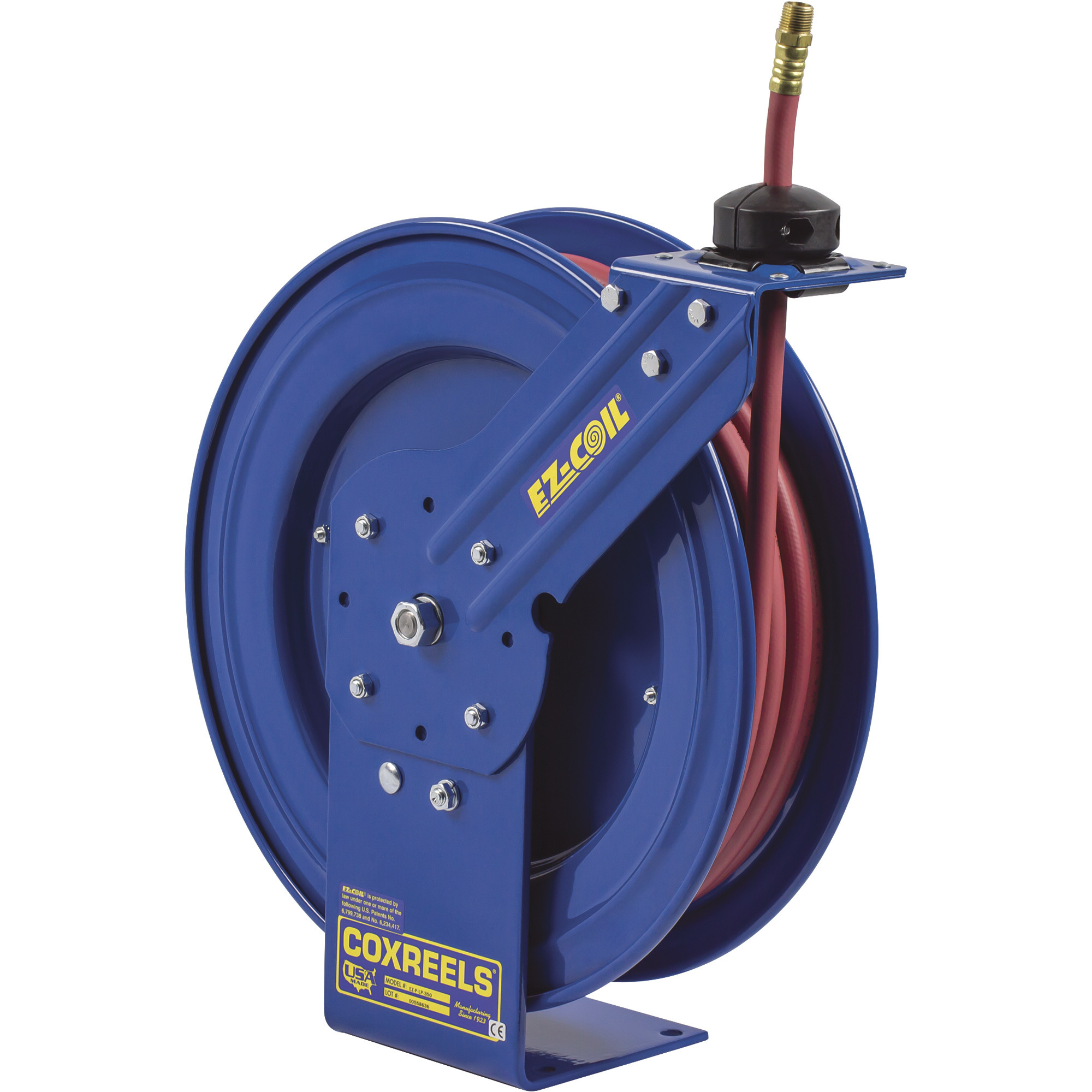 Coxreels Performance Safety Air/Water Hose Reel, With 3/8in. x 25ft. PVC Hose, Max. 300 PSI, Model# EZ-P-LP-325